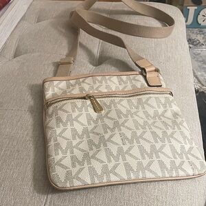 Michael Kors Cream and Tan Crossbody Bag